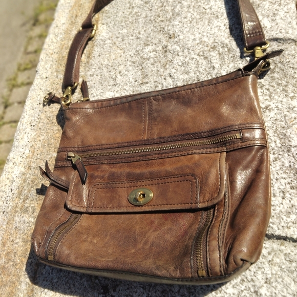 Fossil Brown Leather Crossbody - Picture 9 of 9